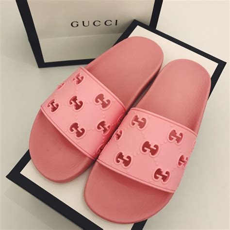 pink gucci skides|gucci slides for women pink.